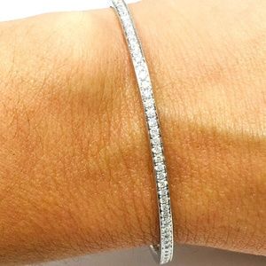 Daniel Waknine 18k W Gold Diamond Bangle Bracelet